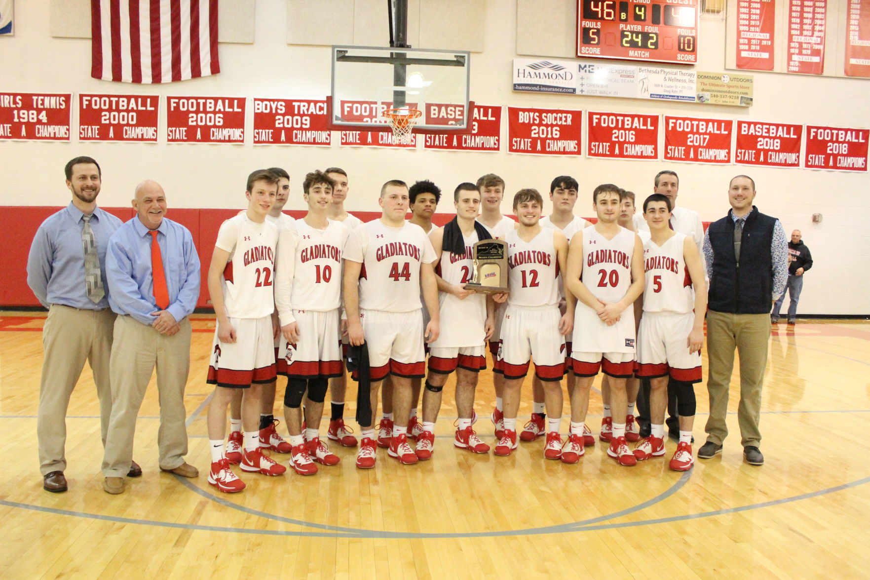 Riverheads boys basketball Region 1B championship win